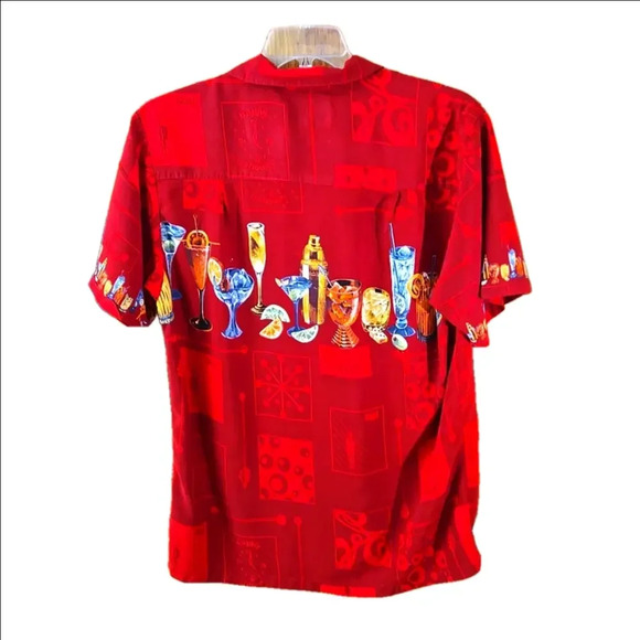 Vintage 80s Paradise Found Hawaiian "Happy Hour" Cocktail Drinks Top Men size L - Picture 8 of 11